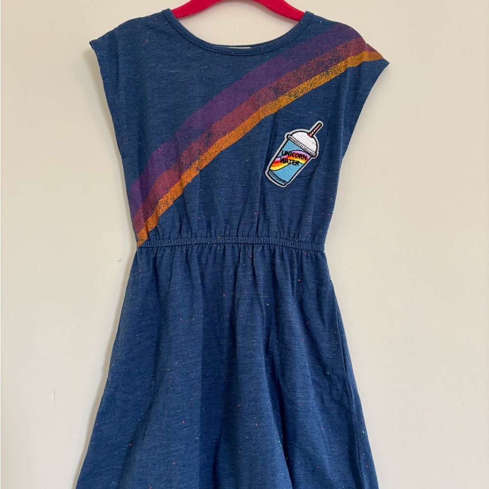 Kids Blue Dress with Patch